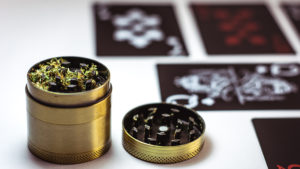 A grinder is used to break cannabis up into smaller bits.